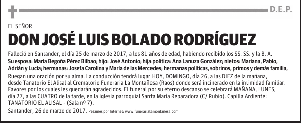 DON JOSE LUIS BOLADO RODRÍGUEZ