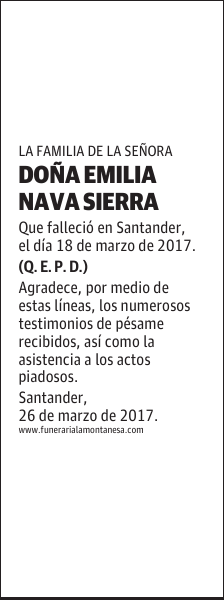 DOÑA EMILIA NAVA SIERRA