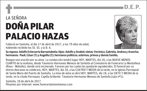 DOÑA PILAR PALACIO HAZAS