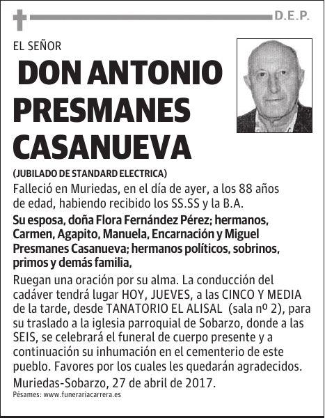 DON ANTONIO PRESMANES CASANUEVA
