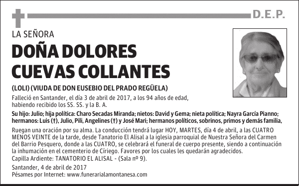 DOÑA DOLORES CUEVAS COLLANTES