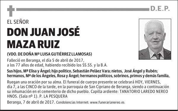 DON JUAN JOSÉ MAZA RUIZ