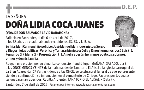 DOÑA LIDIA COCA JUANES