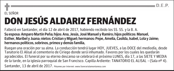 DON JESÚS ALDARIZ FERNÁNDEZ
