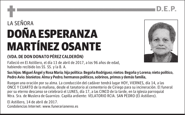 DOÑA ESPERANZA MARTÍNEZ OSANTE