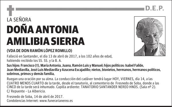 DOÑA ANTONIA AMILIBIA SIERRA