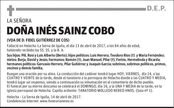DOÑA INÉS SAINZ COBO