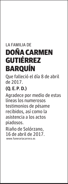 DOÑA CARMEN GUTIÉRREZ BARQUÍN