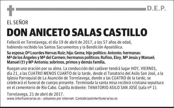 D. ANICETO SALAS CASTILLO
