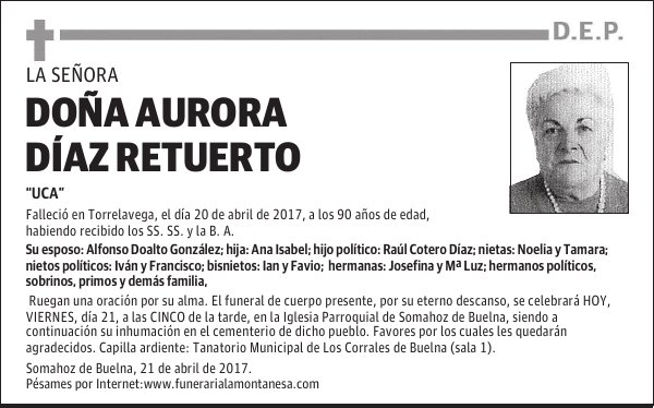 DOÑA AURORA DÍAZ RETUERTO