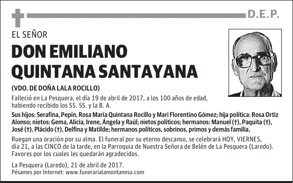 DON EMILIANO QUINTANA SANTAYANA