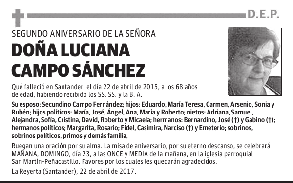 DOÑA LUCIANA CAMPO SÁNCHEZ