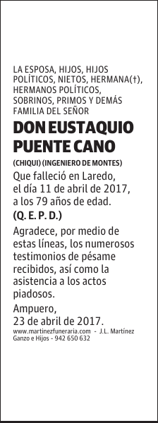 DON EUSTAQUIO PUENTE CANO