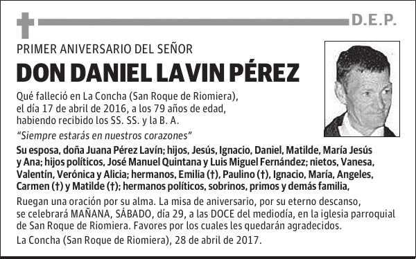 DON DANIEL LAVIN PÉREZ