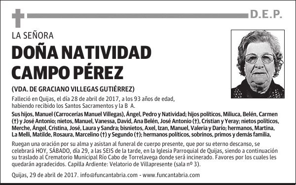 Doña Natividad Campo Pérez