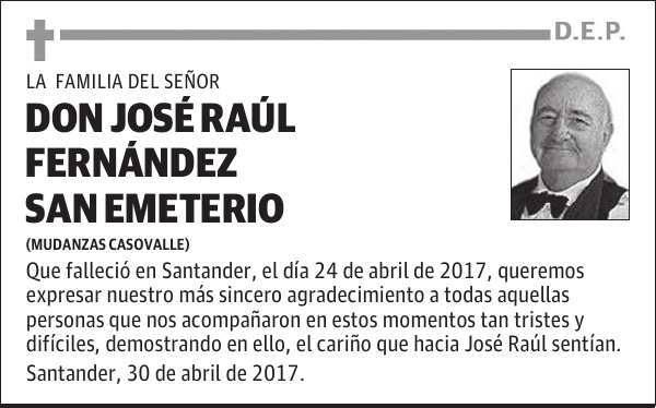 DON JOSÉ RAÚL FERNÁNDEZ SAN EMETERIO