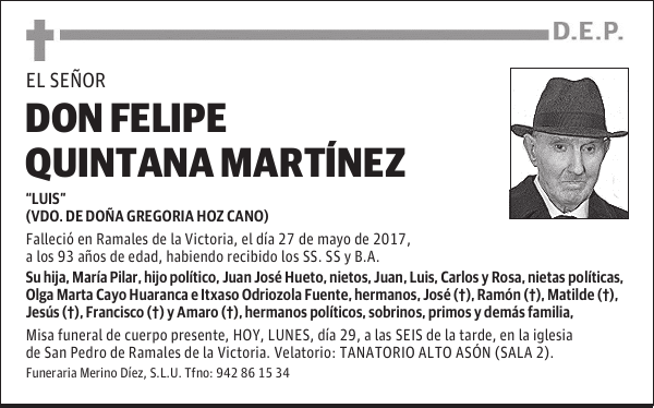 DON FELIPE QUINTANA MARTINEZ
