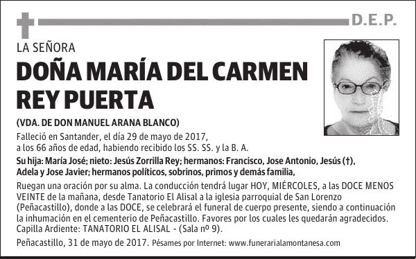 DOÑA MARIA DEL CARMEN REY PUERTA