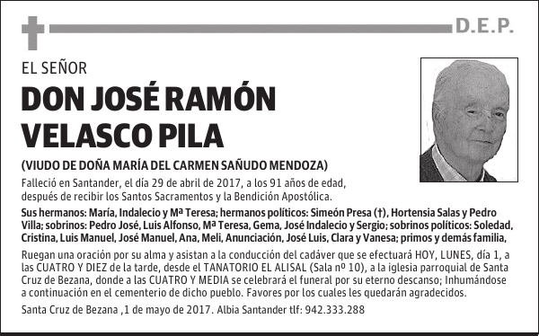 DON JOSÉ RAMÓN VELASCO PILA