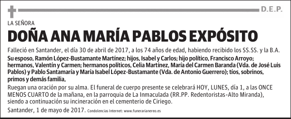 DOÑA ANA MARIA PABLOS EXPOSITO