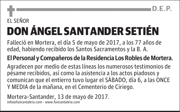 Don Ángel Santander Setien