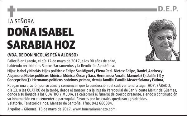 Doña Isabel Sarabia Hoz