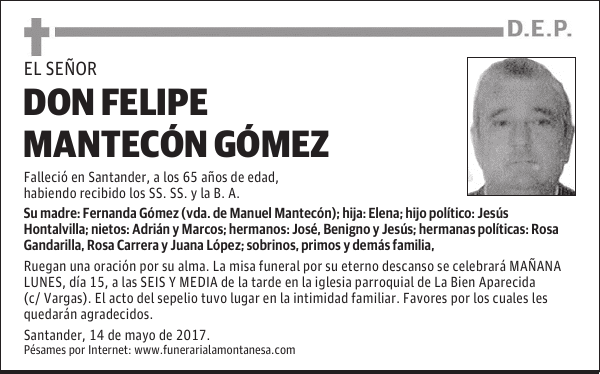 DON FELIPE MANTECÓN GÓMEZ