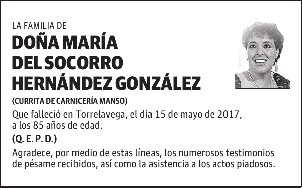 Da María del Socorro Hernández González