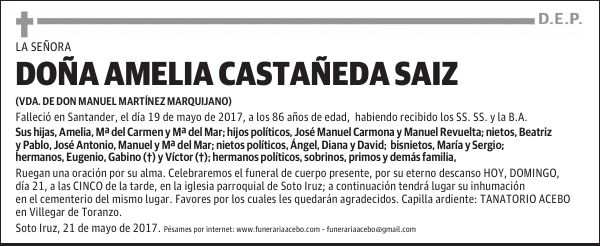 Dña. Amelia Castañeda Saiz
