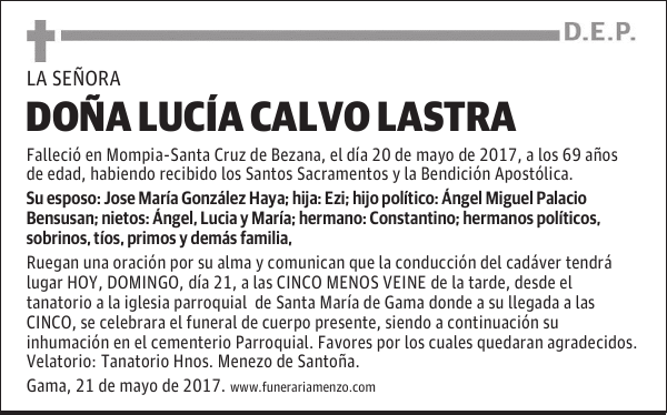 Doña Lucia Calvo Lastra