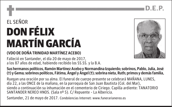 DON FELIX MARTIN GARCIA