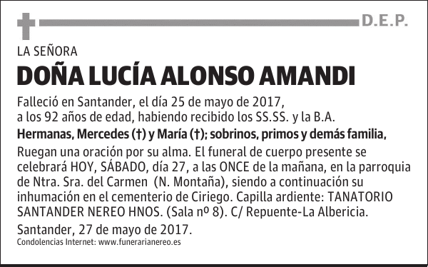 DOÑA LUCIA ALONSO AMANDI