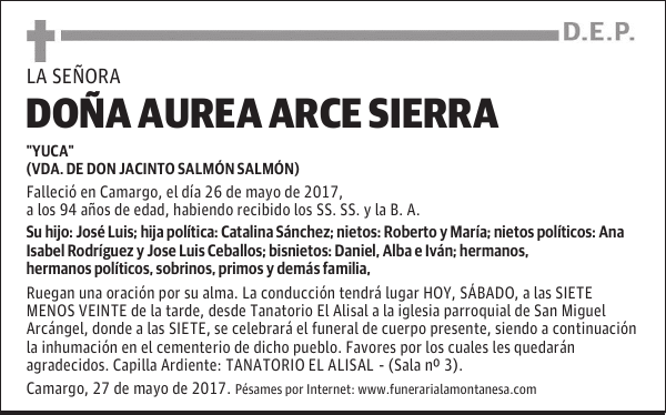 DOÑA AUREA ARCE SIERRA