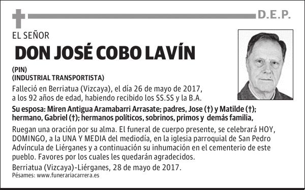 DON JOSE COBO LAVIN