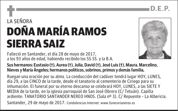 DOÑA MARIA RAMOS SIERRA SAIZ