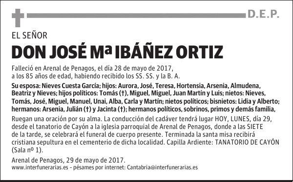 D. JOSÉ Mª IBAÑEZ ORTIZ
