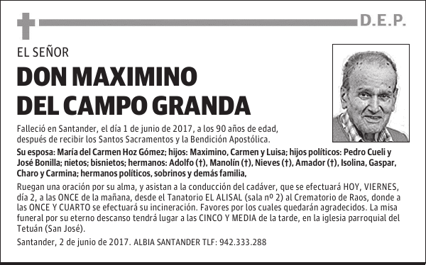 DON MAXIMINO DEL CAMPO GRANDA