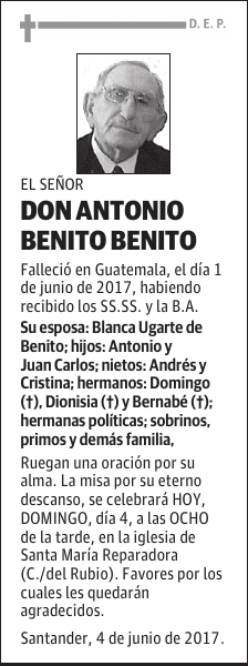 DON ANTONIO BENITO BENITO