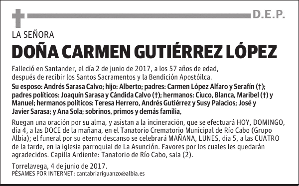 DOÑA CARMEN GUTIÉRREZ LÓPEZ