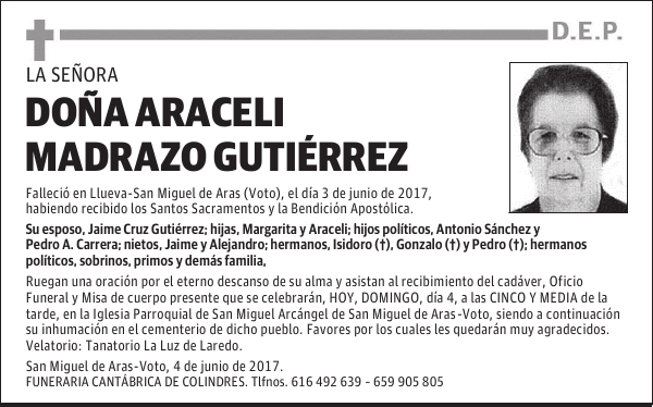 DOÑA ARACELI MADRAZO GUTIÉRREZ