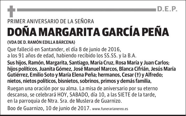 DOÑA MARGARITA GARCIA PEÑA