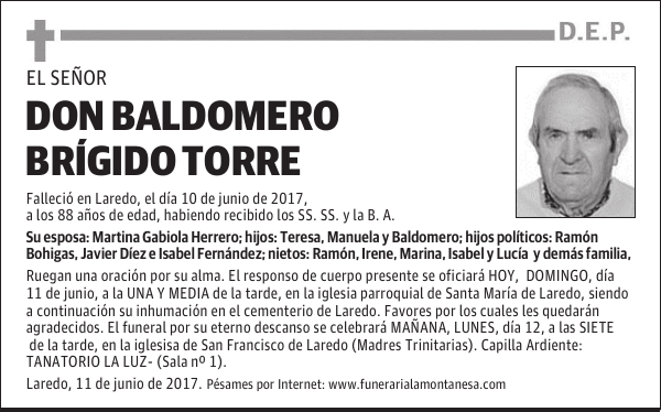 DON BALDOMERO BRÍGIDO TORRE