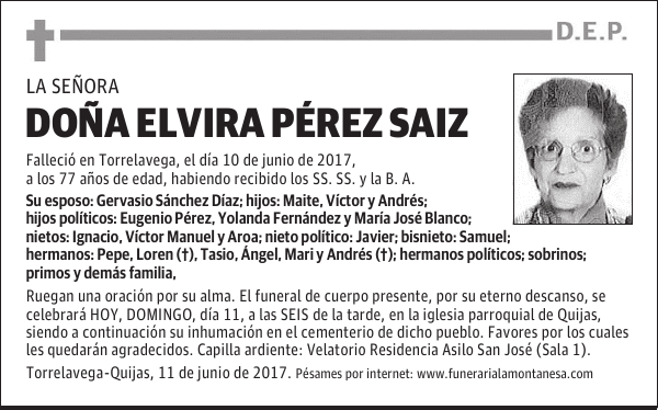 DOÑA ELVIRA PÉREZ SAIZ