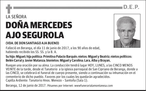 DOÑA MERCEDES AJO SEGUROLA