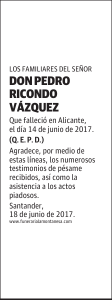 DON PEDRO RICONDO VÁZQUEZ