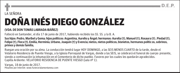 DOÑA INÉS DIEGO GONZÁLEZ
