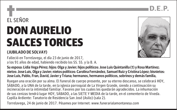 DON AURELIO SALCES TORICES
