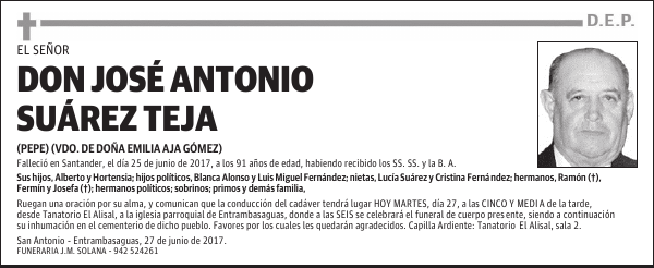 DON JOSÉ ANTONIO SUÁREZ TEJA