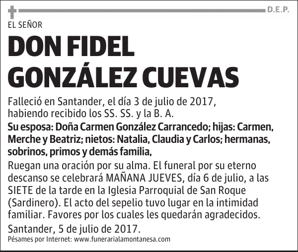 DON FIDEL GONZÁLEZ CUEVAS
