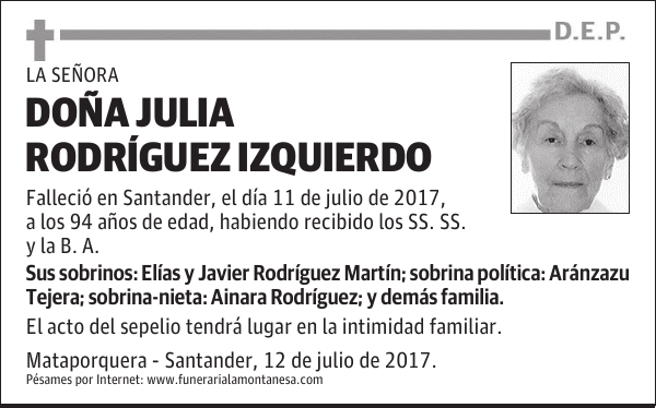 DOÑA JULIA RODRÍGUEZ IZQUIERDO
